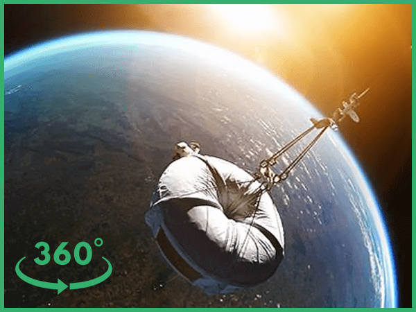 Gyönyörű 360° felvétel egy meteorológiai műholdról