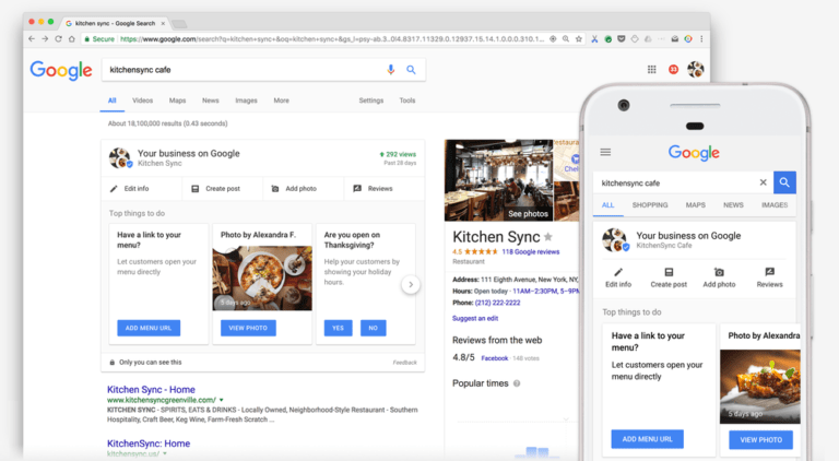 Editing Google My Business data from Google Search